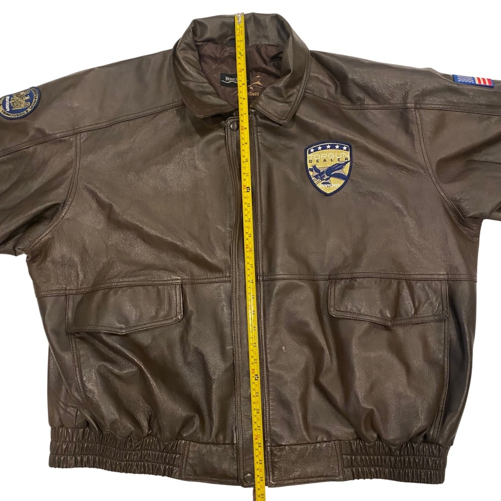 Bunkers Bay Leather Bomber Jacket - Top Gun Dealer Undercover w/ Patches - 3XL - Picture 8 of 9